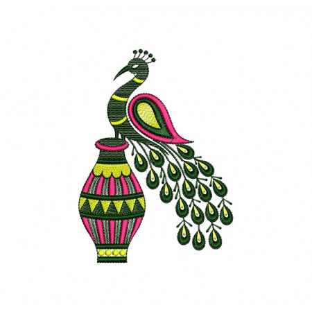 Peacock Embroidery For Potli Bag
