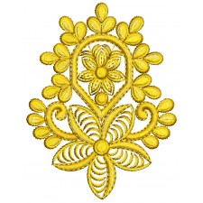 Peony Style Flower Applique Embroidery Design 25417