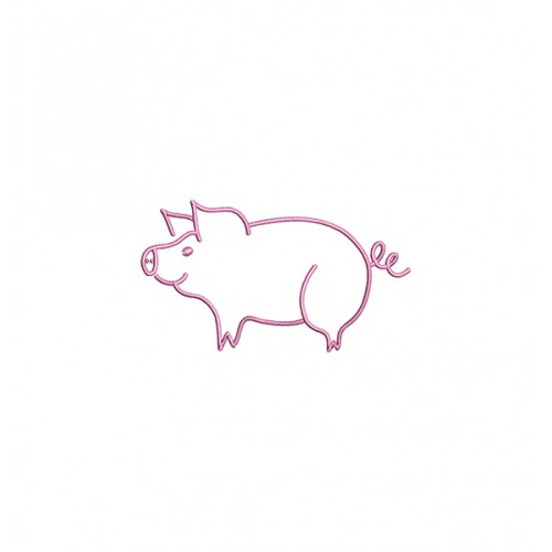 Pig Applique Embroidery Design