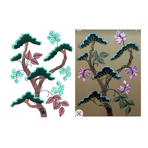 Pine Tree Leaves Embroidery Design Pine Tree Leaves Embroidery Design