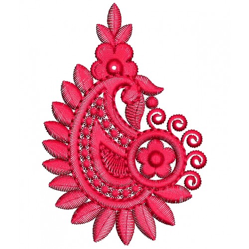 Pink Paisley Applique Embroidery Design 25345