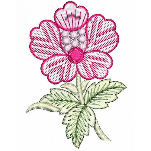 Pink Rose Applique Embroidery Design 25003