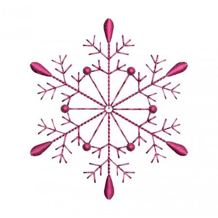 Pink Snowflake Embroidery Design