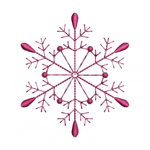 Pink Snowflake Embroidery Design