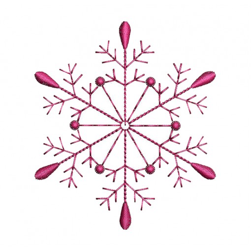 Pink Snowflake Embroidery Design