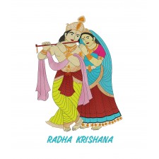Radhe Krishna Embroidery Design