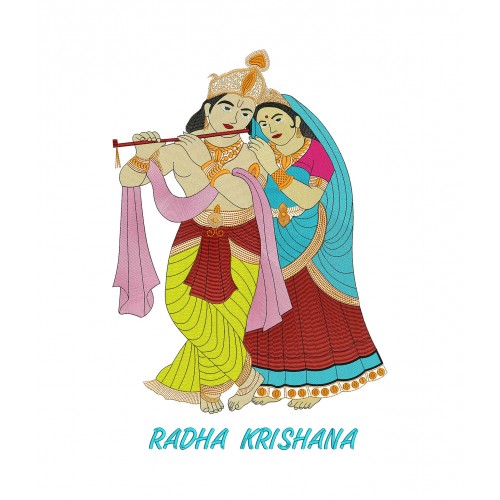 Radhe Krishna Embroidery Design