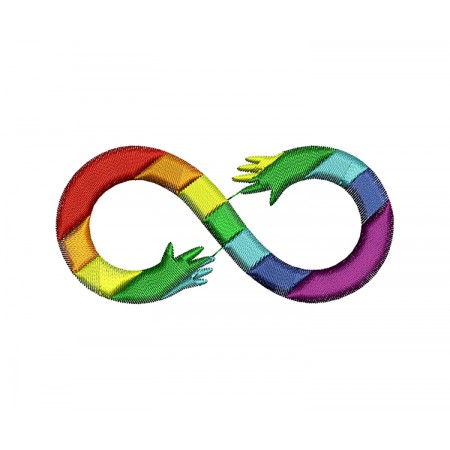 Rainbow Infinity Sign Embroidery Design