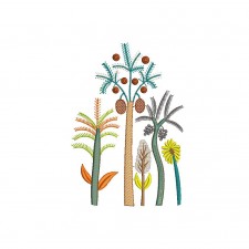  Realistic Mini Coconut Tree Embroidery Design (9 Colors, 18.1cm x 12.5cm)