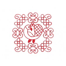 Redwork Peacock Embroidery Design