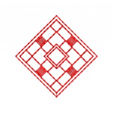 Redwork Square Applique Design