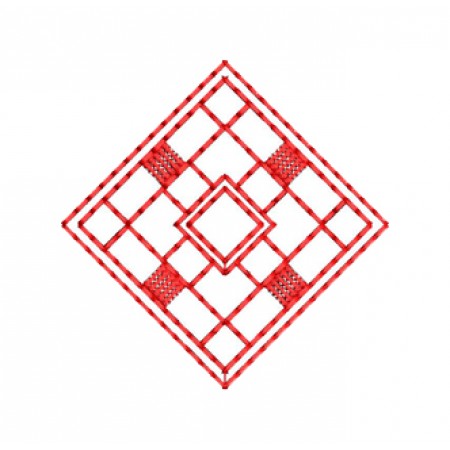 Redwork Square Applique Design