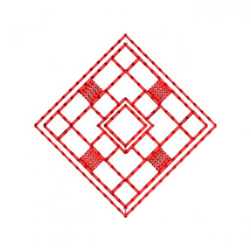 Redwork Square Applique Design