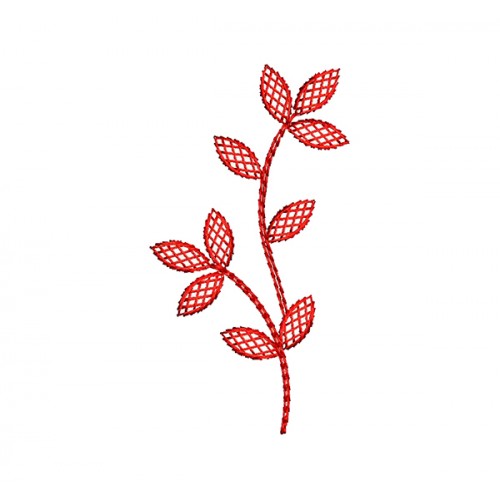 Redwork Leaf Vine Embroidery Design