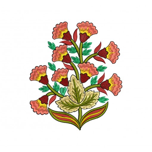Ribbon Purple Tulip Flower Embroidery Design