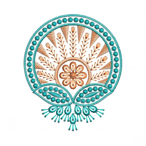 Round Flower Patch Embroidery