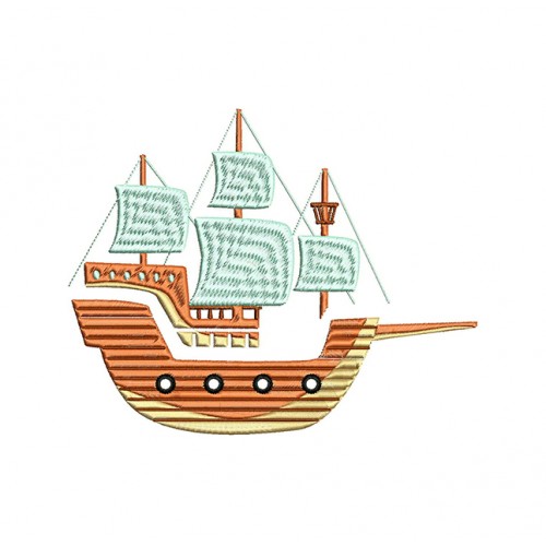 Sailboat Embroidery Design For Pillow