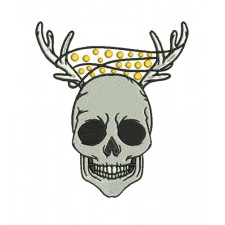 Scary Skull With Christmas Lights Embroidery