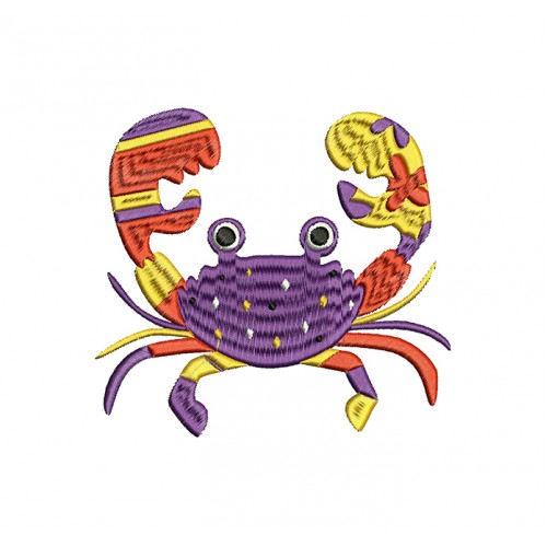 Sea Crab Embroidery Design