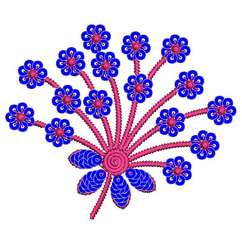 Sequins Flower Embroidery Design