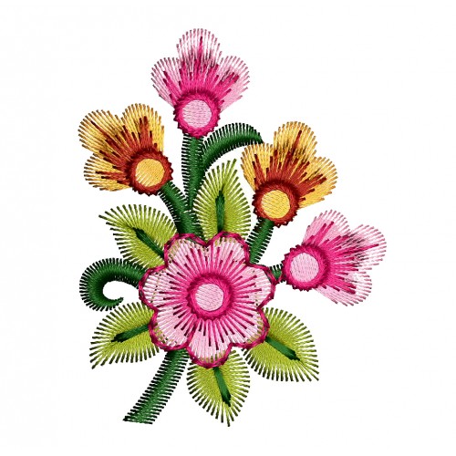 Simple Floral Applique Embroidery