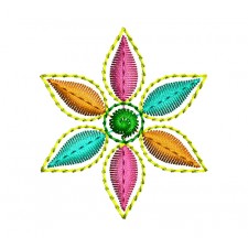Simple Floral Flat Embroidrey Design