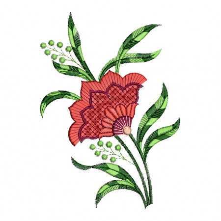 Simple Flower Embroidery Design For T-Shirts