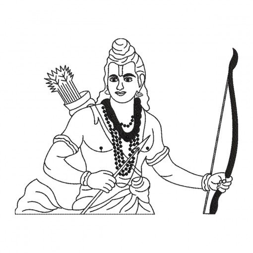 Simple Lord Shri Ram Line Art Embroidery Design (Single Color, 23.5cm x 29.7cm) Simple Lord Shri Ram Line Art Embroidery Design (Single Color, 23.5cm x 29.7cm)