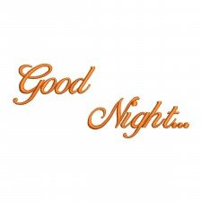 Simple Single-Color "Good Night" Embroidery Design (3.6cm x 8.5cm) Simple Single-Color "Good Night" Embroidery Design (3.6cm x 8.5cm)