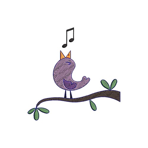 Singing Bird Embroidery Design