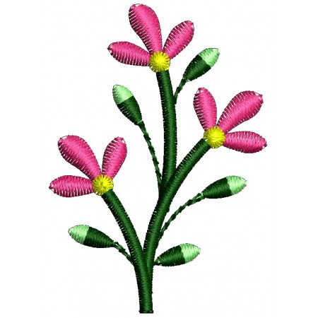 Small Flower Applique Machine Embroidery Design 25859