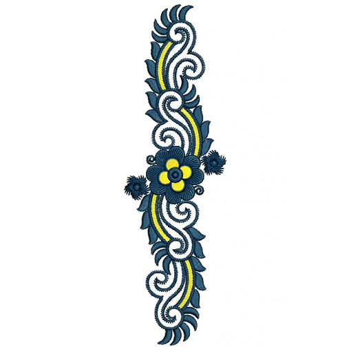 Small Flower Style Applique Embroidery Design 25347
