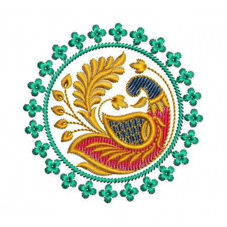 South Indian Peacock Butta Embroidery