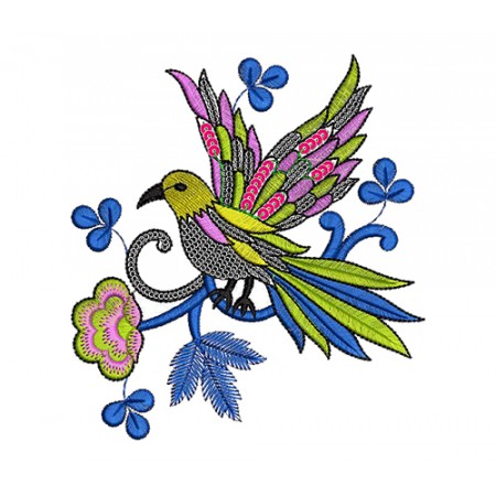 Sparrow Embroidery Applique Design 25991
