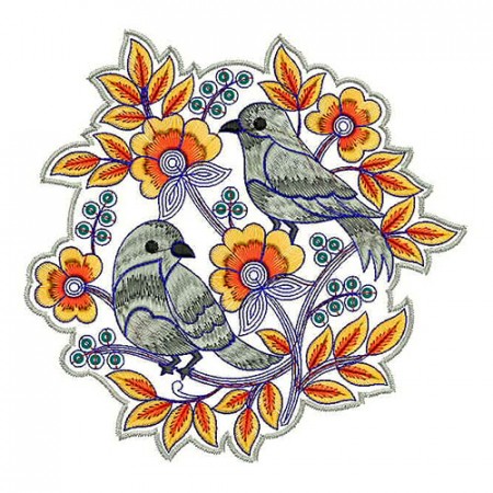 Sparrow Wreath Embroidery Design 24723