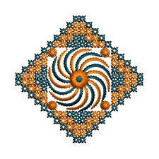 Square Style Cross Stitch Applique Embroidery Design 25055