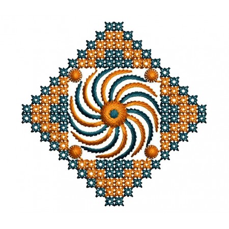 Square Style Cross Stitch Applique Embroidery Design 25055