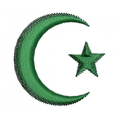 Star And Crescent Moon Islam Embroidery