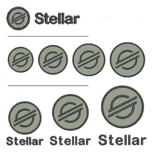 Stellar Crypto Coin Machine Embroidery Design Stellar Crypto Coin Machine Embroidery Design