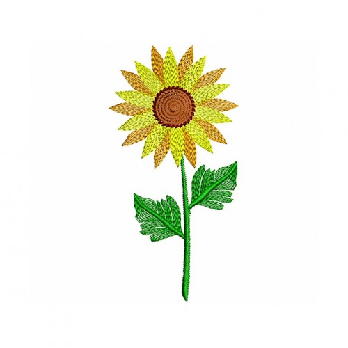 Sunflower Machine Embroidery Design With Emboss Stitch Effect