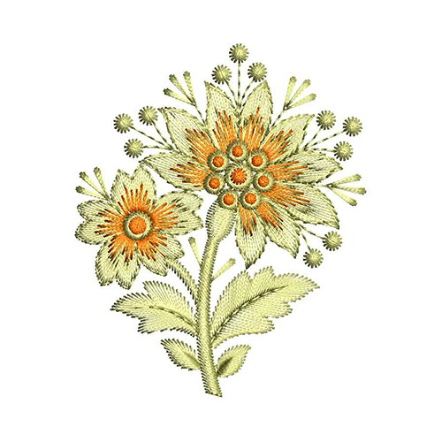 Sunflower style Embroidery Applique