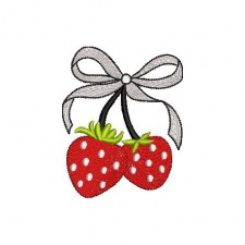 Sweet Strawberry Embroidery Design - 100x80mm