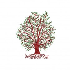 Symbolic Tree of Life Embroidery Design (2 Colors, 12.1cm x 10cm)