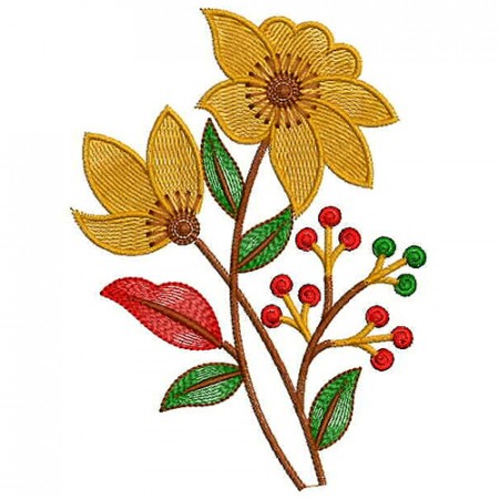 Tinger Lily Flower With Leaf Applique Design 24706