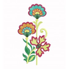 Traditional Hungarian Kalocsai Folk Machine Embroidery