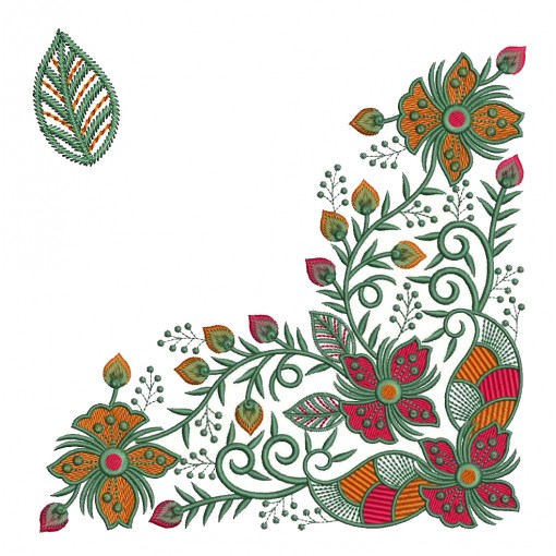 Paisley Majesty - Elegant Corner Embroidery Design Paisley Majesty - Elegant Corner Embroidery Design