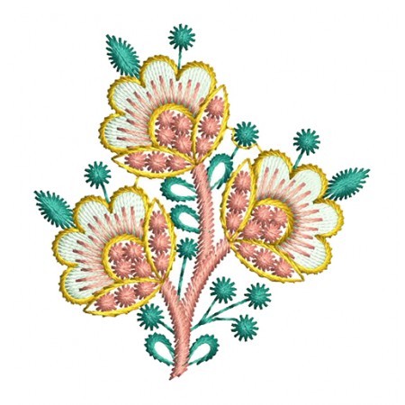 Trio Flower Embroidery Patch