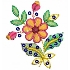 Tulips Flat With Sequins Embroidery Design 24929