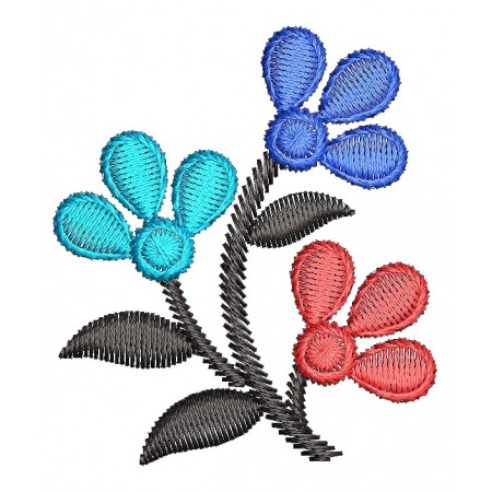 Tulips Style Floral Applique Embroidery Design 25156