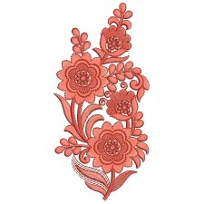 Tulips Style Flower Applique Embroidery Design 25413